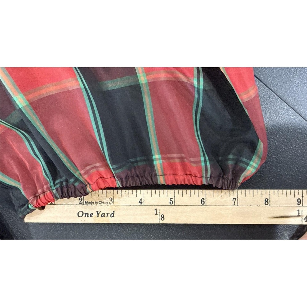 Vtg Holiday Dress Plaid Velvet Taffeta Union Made Modest Formal SZ Small Flaws - Picture 14 of 15